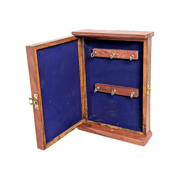 Handcrafted Wooden Gemstone Art Key Holder Home Decor - Picture 2 of 4